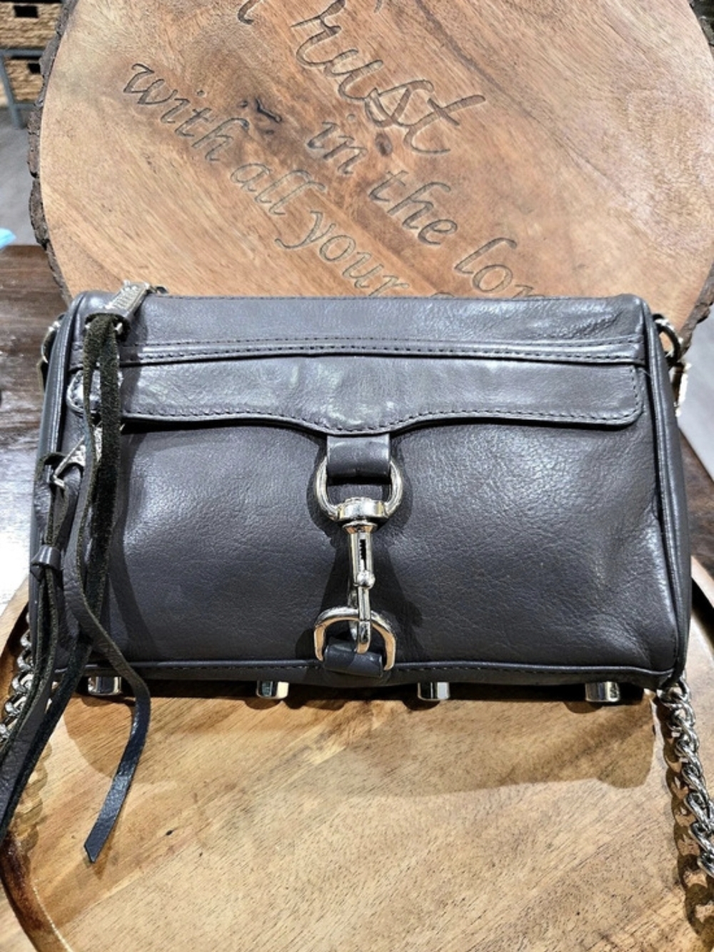 Rebecca Minkoff Mini MAC Crossbody Black Leather Bag. EUC